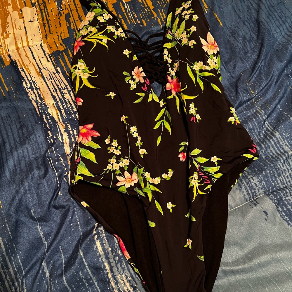 TiniBikini Black Floral Swimsuit